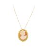 Image 2 : 18KT Yellow Gold Cameo Pin/Pendant with Chain