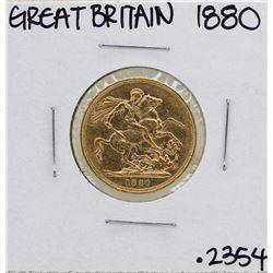 1880 Great Britain Queen Victoria Sovereign Gold Coin