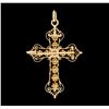 Image 2 : 14KT Rose Gold Pearl Cross Pendant