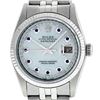 Image 2 : Rolex Men's Stainless Steel Mother Of Pearl Diamond & Sapphire Datejust Wristwat