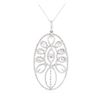 Image 1 : 14-18KT White Gold 2.06 ctw Diamond Pendant & Chain