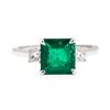 Image 2 : 14KT White Gold 1.87 ctw Emerald and Diamond Ring