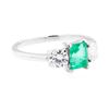 Image 1 : Platinum 1.22 ctw Emerald and Diamond Ring