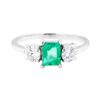 Image 2 : Platinum 1.22 ctw Emerald and Diamond Ring