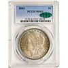 Image 1 : 1884 $1 Morgan Silver Dollar Coin PCGS MS63 CAC AMAZING TONING