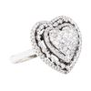 Image 1 : 18KT White Gold 1.61 ctw Diamond Ring