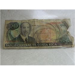 PAPER NOTE - BANCO CENTRAL DE COSTA RICA - 100 COLONES - 5 de octubre de1990 - as-is