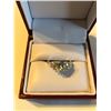 Image 2 : Helzberg Diamonds Aquamarine & Diamonds Sterling Silver Ring New in the Box Beautiful Classy Ring