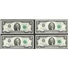 Image 1 : Lot of (4) 1976 $2 Federal Reserve STAR Notes