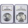 Image 1 : Lot of 1922-1923 $1 Peace Silver Dollar Coins NGC MS65