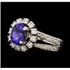 Image 2 : 18KT White Gold 1.59 ctw Tanzanite and Diamond Ring