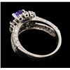 Image 3 : 18KT White Gold 1.59 ctw Tanzanite and Diamond Ring