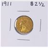 Image 1 : 1911 $2 1/2 Indian Head Quarter Eagle Gold Coin