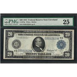 1914 $20 Federal Reserve Note Cleveland Fr.979a PMG Very Fine 25