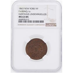 1863 New York, NY Civil War Token NGC MS63BN