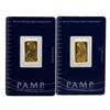 Image 1 : Lot of (2) Suisse 5 Gram Fine Gold Pamp Gold Bars