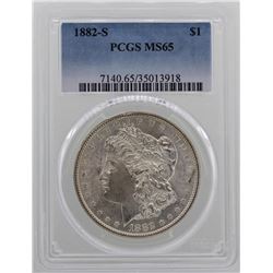 1882-S $1 Morgan Silver Dollar Coin PCGS MS65 AMAZING Toning