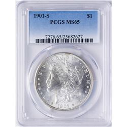 1901-S $1 Morgan Silver Dollar Coin PCGS MS65