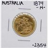 Image 1 : 1874-M Australia Melbourne Queen Victoria Sovereign Gold Coin