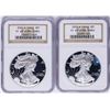 Image 1 : Lot of 2001-W & 2002-W $1 American Silver Eagle Proof Coins NGC PF69 Ultra Cameo