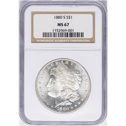 1880-S $1 Morgan Silver Dollar Coin NGC MS67