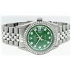 Image 3 : Rolex Men's Stainless Steel Green String Diamond 36MM Datejust Wristwatch