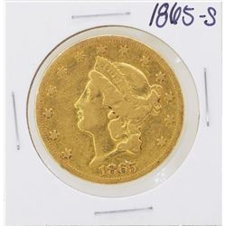 1865-S Type 1 Civil War Era $20 Liberty Head Double Eagle Gold Coin