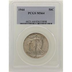 1944 Walking Liberty Half Dollar Coin NGC MS64