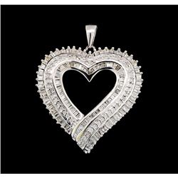 10KT White Gold 0.50 ctw Heart Shape Pendant