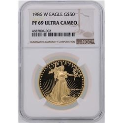 1986-W $50 American Gold Eagle Coin NGC PF69 Ultra Cameo