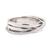 Image 1 : 14KT White Gold 0.25 ctw Diamond Crossover Ring