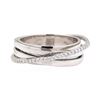 Image 2 : 14KT White Gold 0.25 ctw Diamond Crossover Ring