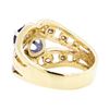 Image 3 : 14KT Yellow Gold 0.83 ctw Sapphire and Diamond Ring