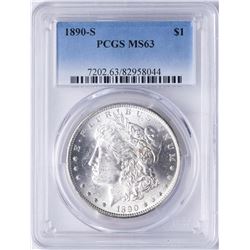 1890-S $1 Morgan Silver Dollar Coin PCGS MS63