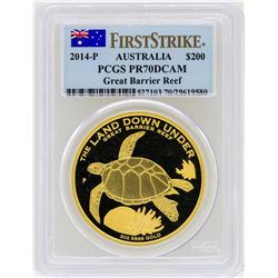 2014-P Australia $200 Great Barrier Reef Gold Coin PCGS PR70DCAM First Strike