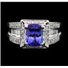 Image 1 : 14KT White Gold 2.60 ctw Tanzanite and Diamond Ring