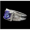 Image 2 : 14KT White Gold 2.60 ctw Tanzanite and Diamond Ring