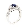 Image 4 : 14KT White Gold 0.80 ctw Sapphire and Diamond Ring