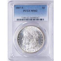 1887-S $1 Morgan Silver Dollar Coin PCGS MS62