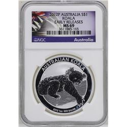 2012P $1 Australia Koala Silver Coin NGC MS69 Early Releases