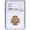 Image 1 : 1893 $5 Liberty Head Half Eagle Gold Coin NGC MS62