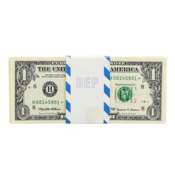 Pack of (100) Consecutive 1999 $1 Federal Reserve STAR Notes St. Louis