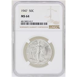 1947 Walking Liberty Half Dollar Coin NGC MS64