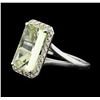 Image 2 : 14KT White Gold 3.90 ctw Lemon Quartz and Diamond Ring