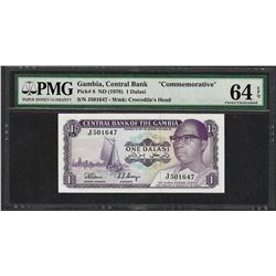 1978 Gambia Central Bank 1 Dalasi Commemorative Note PMG Choice Uncirculated 64E