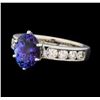 Image 2 : 14KT White Gold 2.79 ctw Tanzanite and Diamond Ring