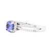 Image 2 : 18KT White Gold 0.66 ctw Tanzanite and Diamond Ring