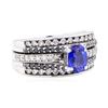 Image 1 : 14KT White Gold 1.81 ctw Sapphire and Diamond Ring