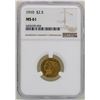 Image 1 : 1910 $2 1/2 Indian Head Quarter Eagle Gold Coin NGC MS61