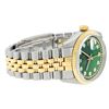 Image 3 : Rolex Mens Two Tone 14K Green String Diamond 36MM Datejust Watch